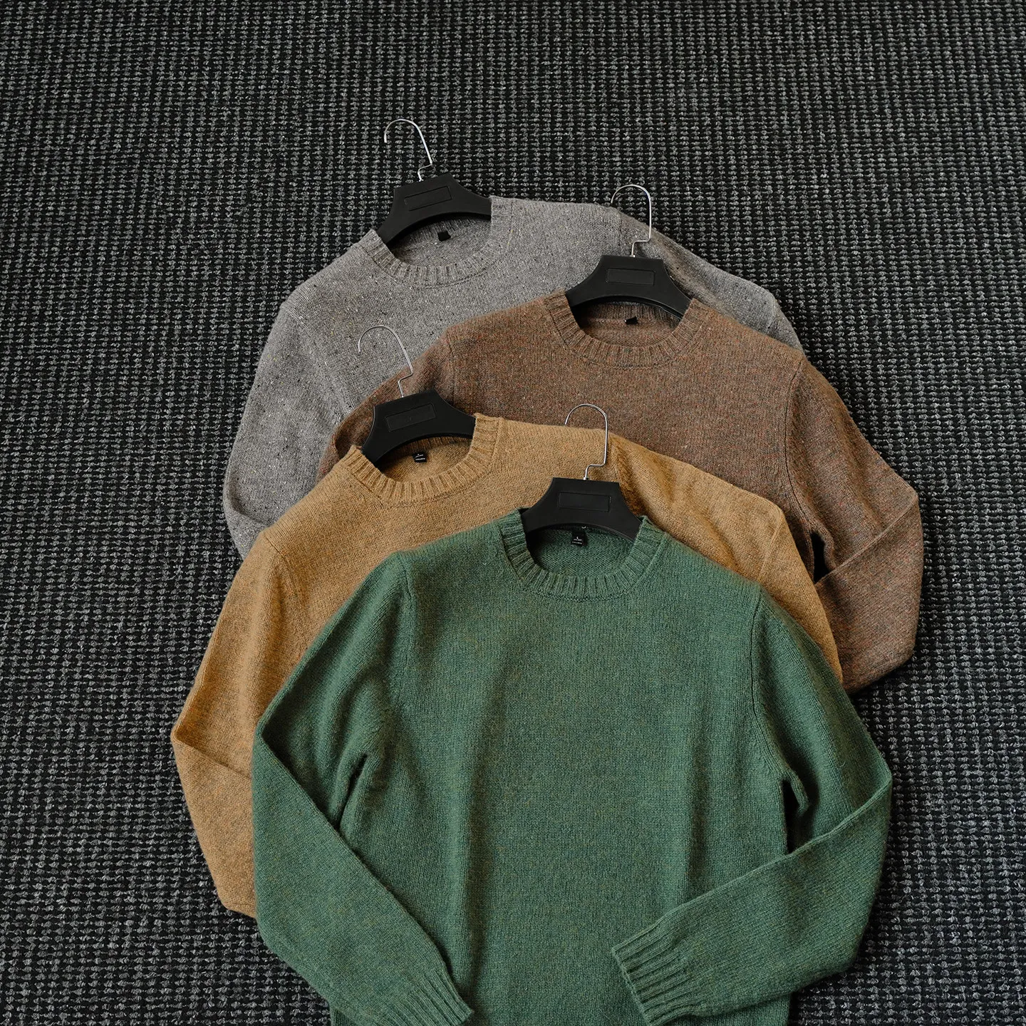 

100% шерсть, мужской свитер с круглым вырезом, однотонный, повседневный, высококачественный, легкий, роскошный, вязаный свитер.