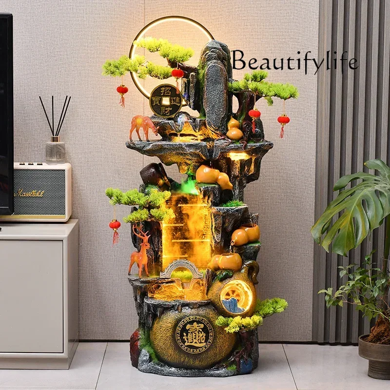 NV Lucky feng shui wheel, flowing water makes money ornament, circulating water Chinese rockery fountain floor decoration W