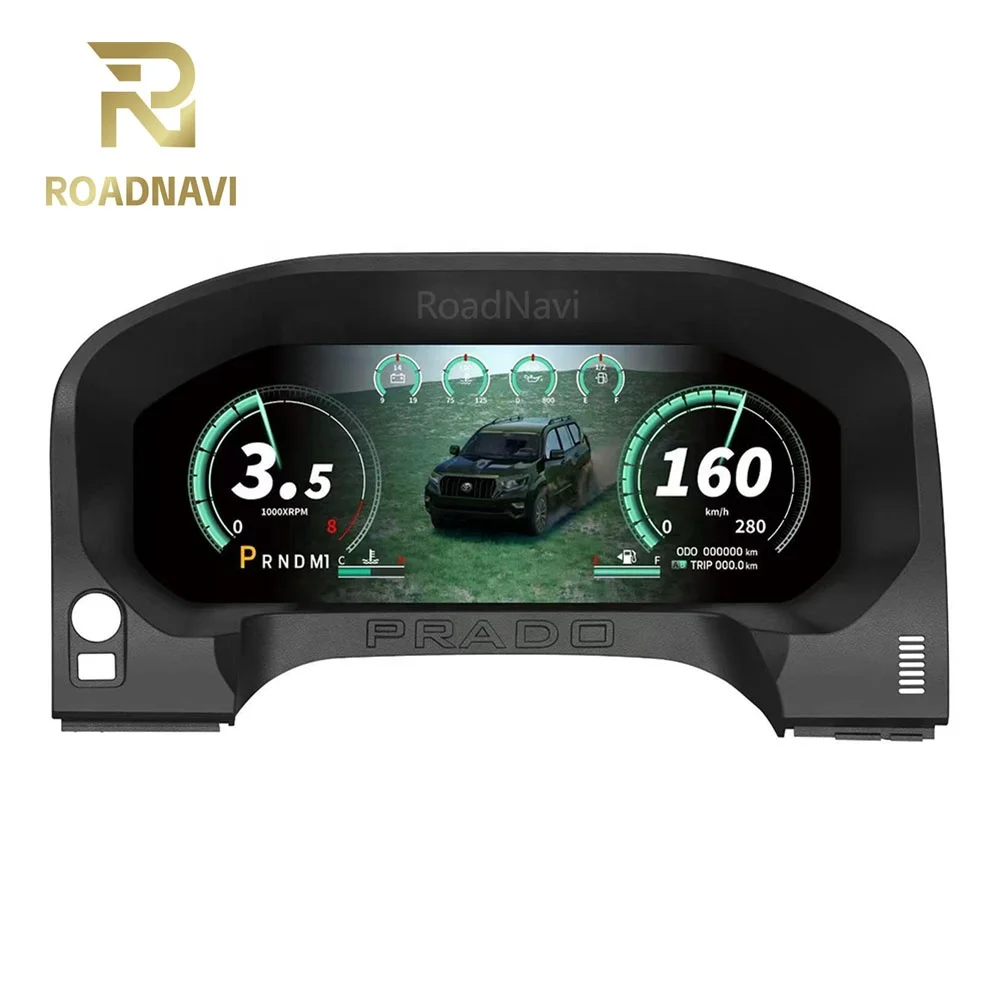 RoadNavi New Car Digital Cluster LCD Speedometer Instrument Dashboard 2010-2023 for Toyota Prado LC120 Compatible Oil for AutoAR