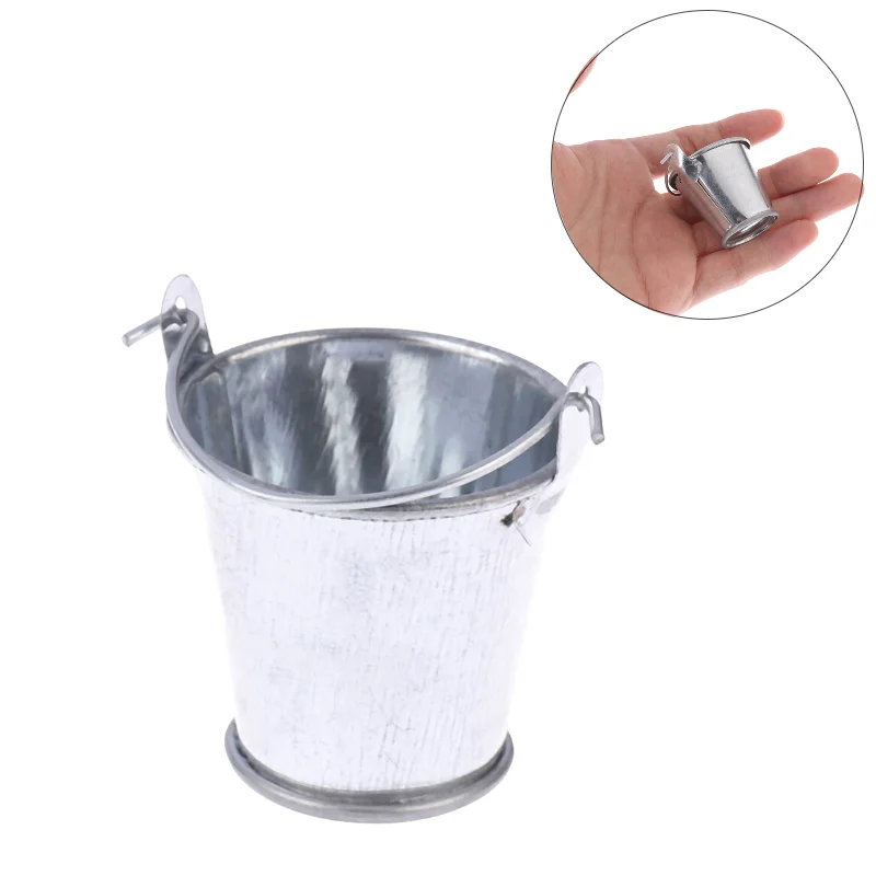 Hot sale 1:6 1:12 Dollhouse Miniature Metal Bucket Mini Kitchen Decor Pretnd Play Toy