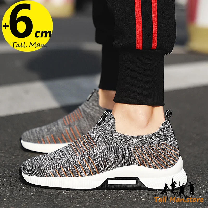 Loafers Summer Men Sneakers Elevator Shoes Height Increase Insoles 6CM Man Mesh Daily Life