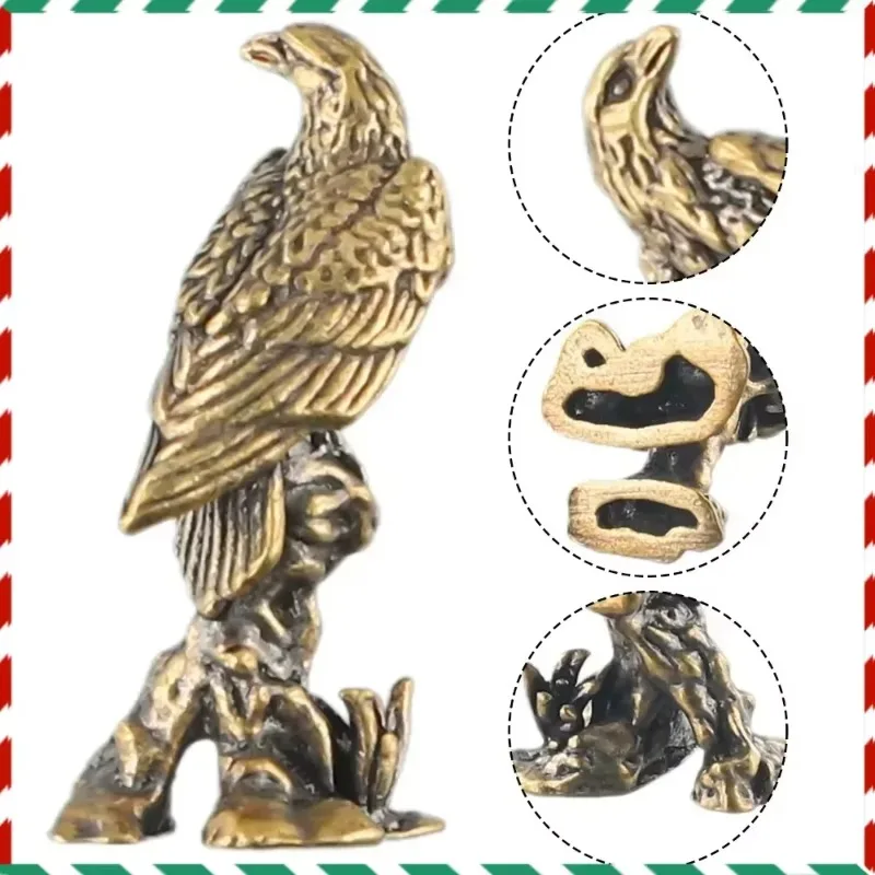 

Small Creative Craft Eagle Statue Miniature Sculpture Retro Copper Bird Statue Suitable for Indoor Home Office Desk Decoration