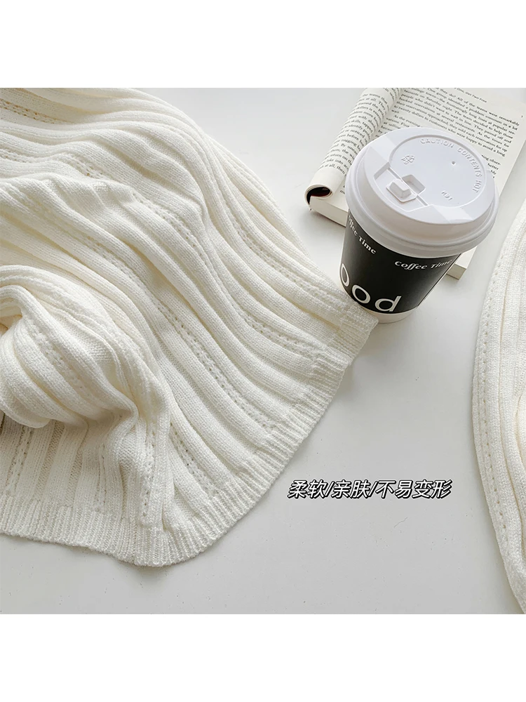 French White Knitted Cardigan Single Breasted Sweater V-Neck Long Sleeve Spliced Fake Two Pieces Jumper Streetwear Mori Girl Y2k