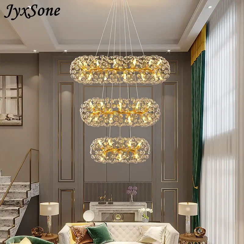 

Modern Ceiling Crystal Indoor Hanging Chandelier Gold Luxury Home Decoration Pendant Lights Living Bedroom Kitchen Dining Room