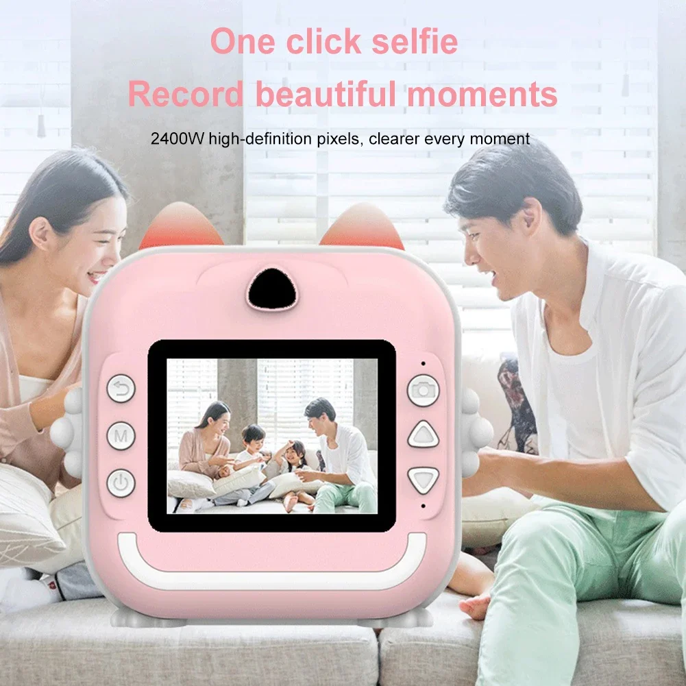 Children's Digital Camera Instant Photo Printing Camera Kids Camera Instant Print Inkless Bluetooth Thermal Printer Video Toys