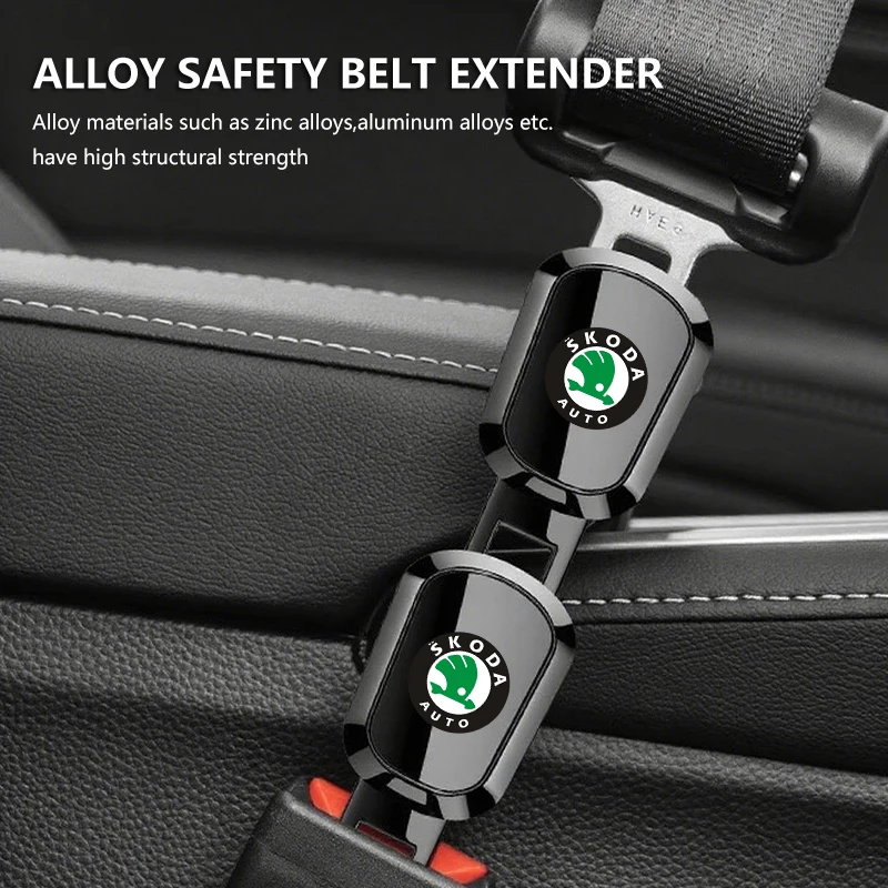 For Skoda Car Seat Belt Clip Extender Safety Seatbelt Lock Buckle Plug Auto Accessories Kamiq Karoq Octavia 2 3 Rapid Scala Kami
