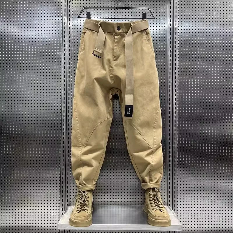 

Men's Loose Fit Fce Lined Thi Wide Leg Casual Pants Retro Sle Comfortable Polyester Fiber Straight Cut Trousers