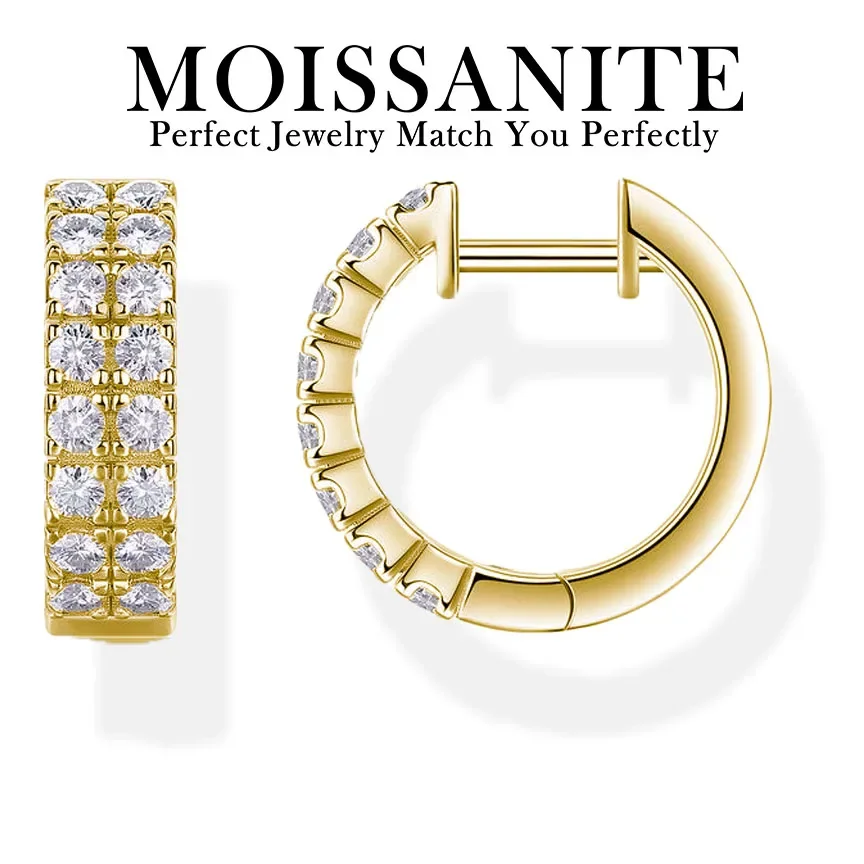 

3mm Moissanite 18K Gold Plated S925 Silver Hoop Earrings – Bridging Timeless Elegance and Modern Charm