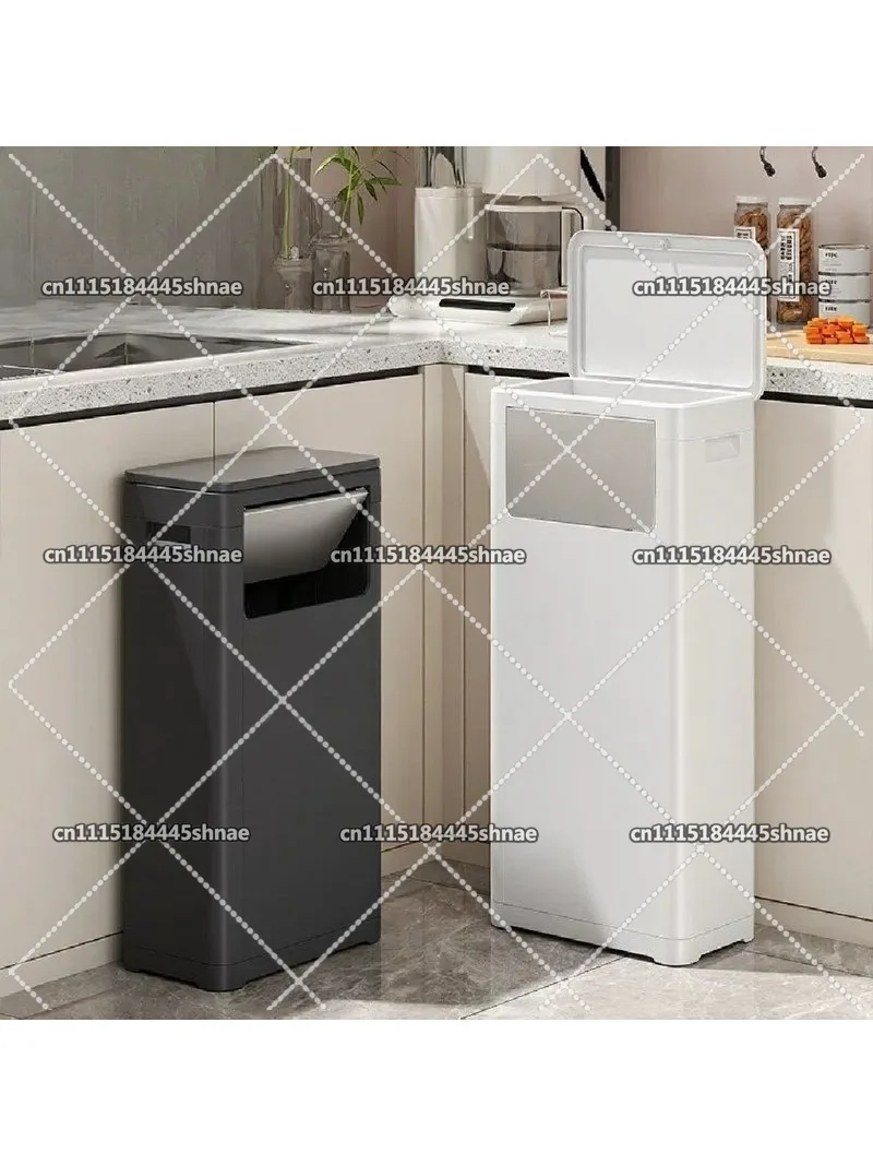 Touchless Motion Sensor Trash Can Dual Lid Hands Free Kitchen Large Capacity Outdoor Commercial Garbage Bin