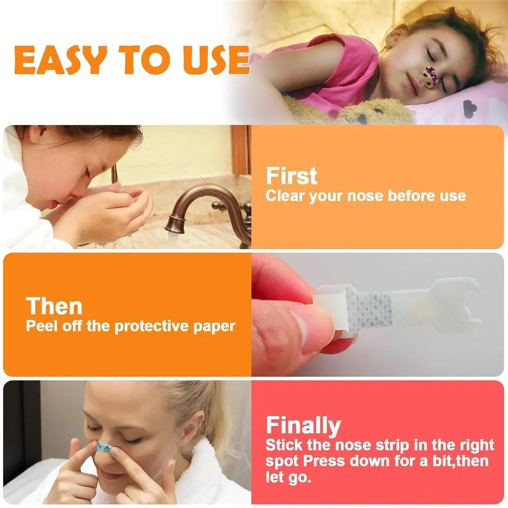 10pcs Nose Tape Cartoon Nasal Strips 44x14mm/55x17mm Breathable Breathing Strips Breathing Snoring Strips Boy Gril