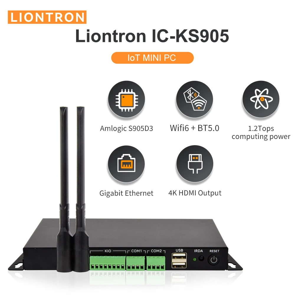 Liontron industri MINI PC Amlogic S905D3 Ethernet Quad 4-core CPU dengan 1.2 atasan daya komputasi pribadi tertanam komputer Ipc