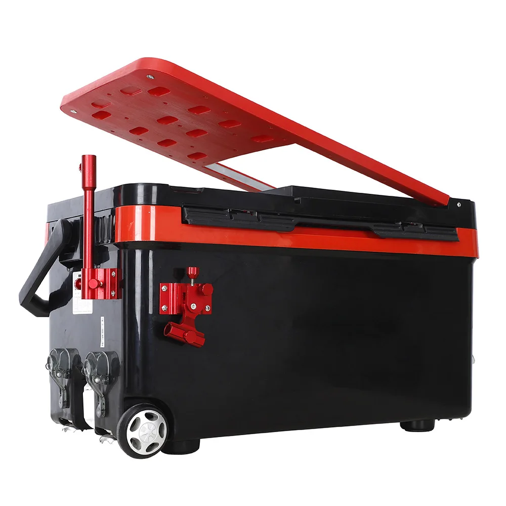 New Multi-functional Four-legged Lifting Fishing Tackle Fish Box Fishing Bucket Black Outdoor Sports Fish Bag Meiho Box Lake 42L