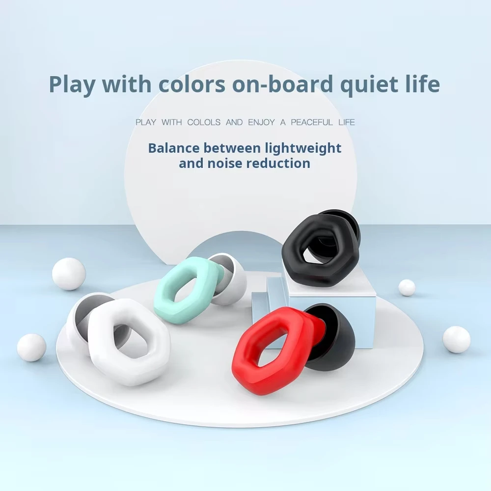 Soft Silicone Noise Reduction Earplugs Reusable Sound Insulation Ear Plugs For Sleeping Swimming Motorcycle Travel Airplane