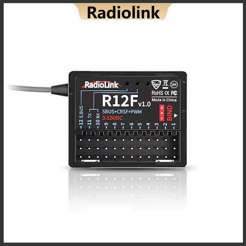 OverShoot Radiolink R12F 12-kanaals 2.4G RC-ontvanger Auto Spanningsoverdracht Telemetrie Lange afstand RX voor Crawler Drifting Car