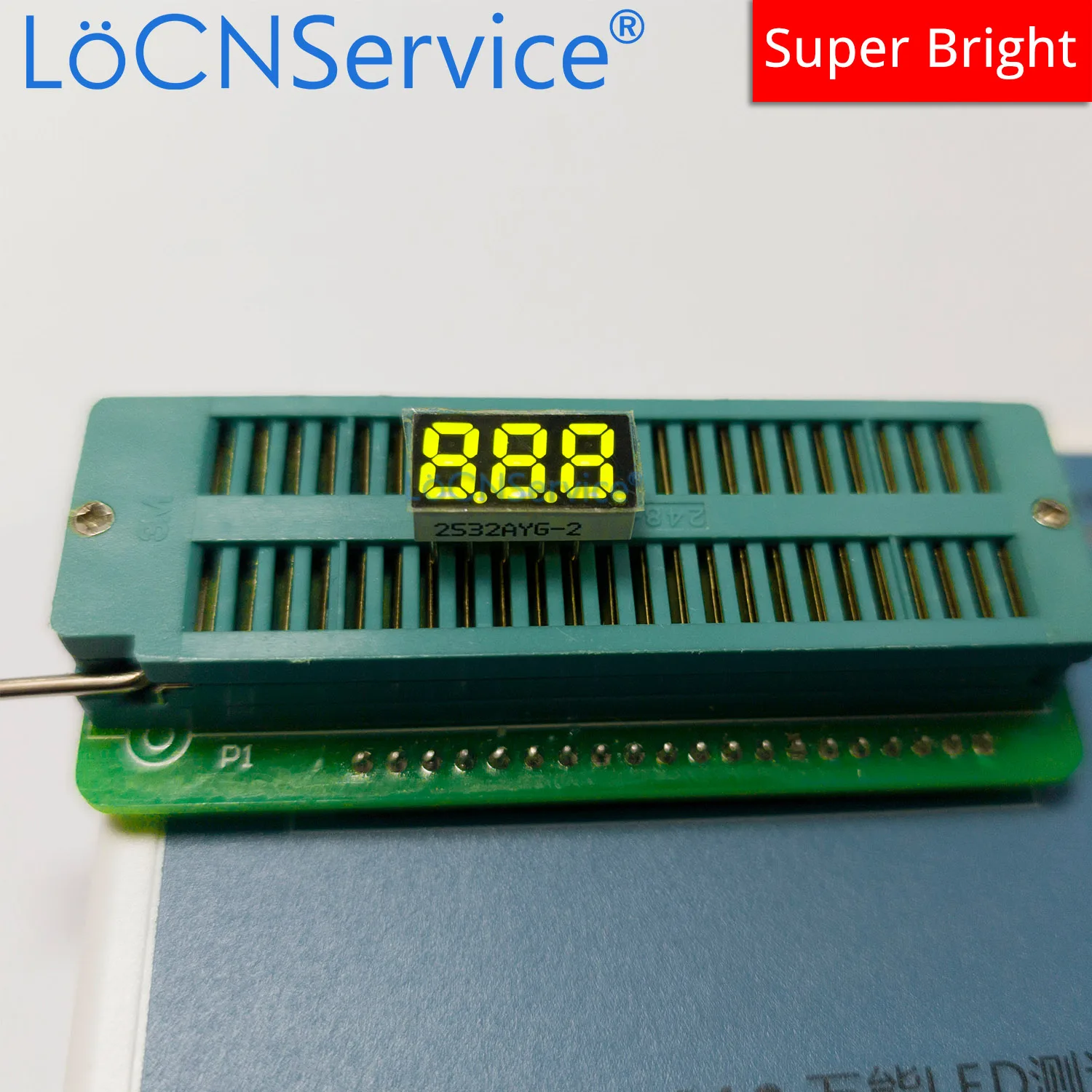 LoCNService 30PCS 0.25Inch Digital Tube LED Display 3 Bit Yellow Green Pure Green Common Anode  Cathode 7 Segment 0.25 inch 3Bit