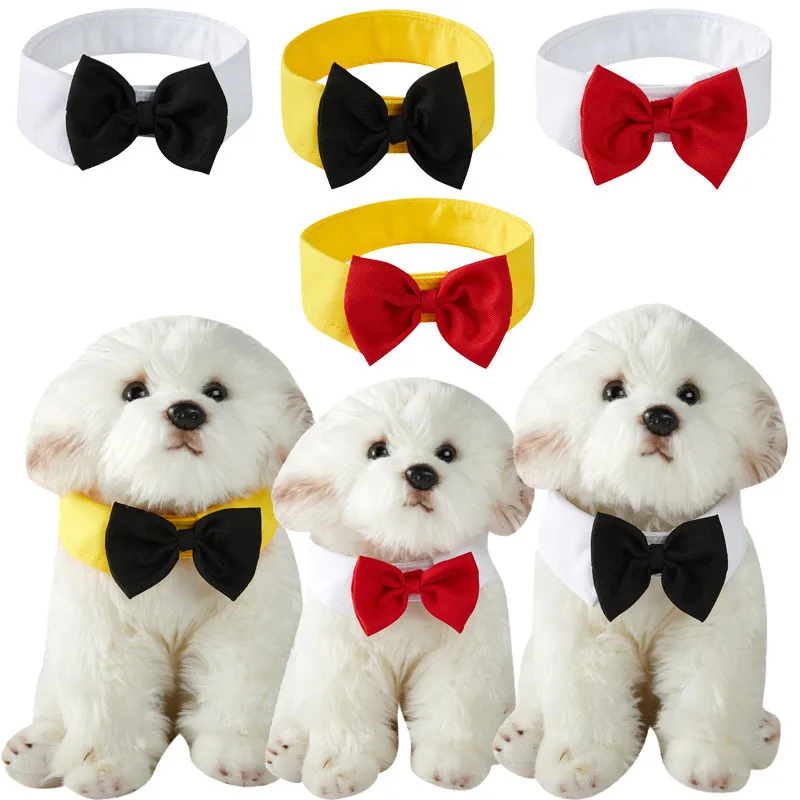 Bowtie for Cat Dog Bow Tie Collar Black Red Adjustable Dog Tuxedo Collar Pet Wedding Formal Tuxedo Suit Outfits Birthday Costume view 2