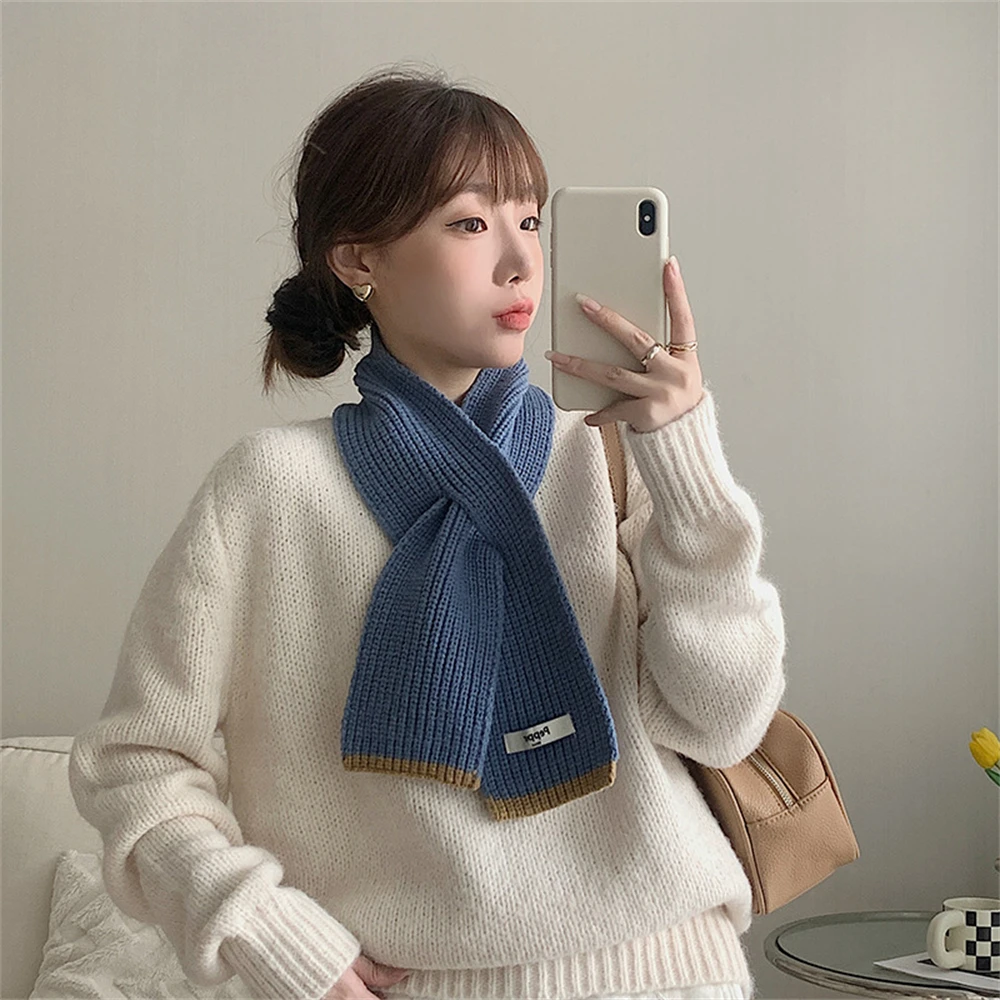 

Fashion Cashmere Scarf Women's Cross-Knit Scarf Winter Warm Woolen Neckerchief Korean Lady Neck Wraps Bufandas Muffler Foulard