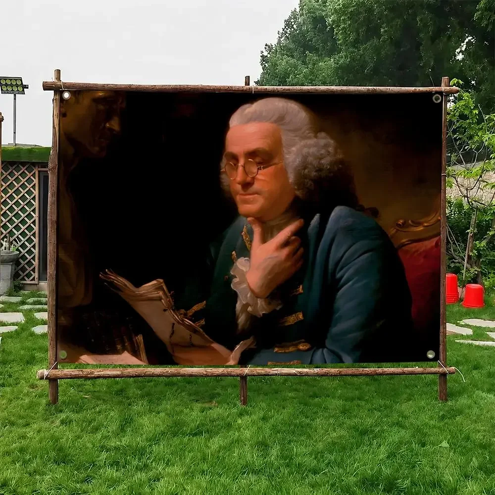 Benjamin‑Franklin Meme Flags Flag Soft skin-friendly Durable Tapestry Outdoor party Home living room bedroom Decoration