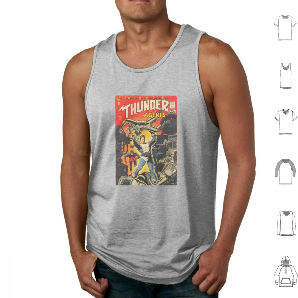 Thunder Agents Tank Tops Vest Sleeveless Superheroes Comic Book Cover Comic Books Comics Dynamo Silver Age Superhero Vintage
