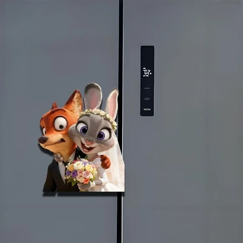 Disney Zootopia Series Merchandise Nick Wilde Judy Hopps Acryl Magnet Cartoon Kreativer personalisierter Kühlschrankmagnet Geschenk