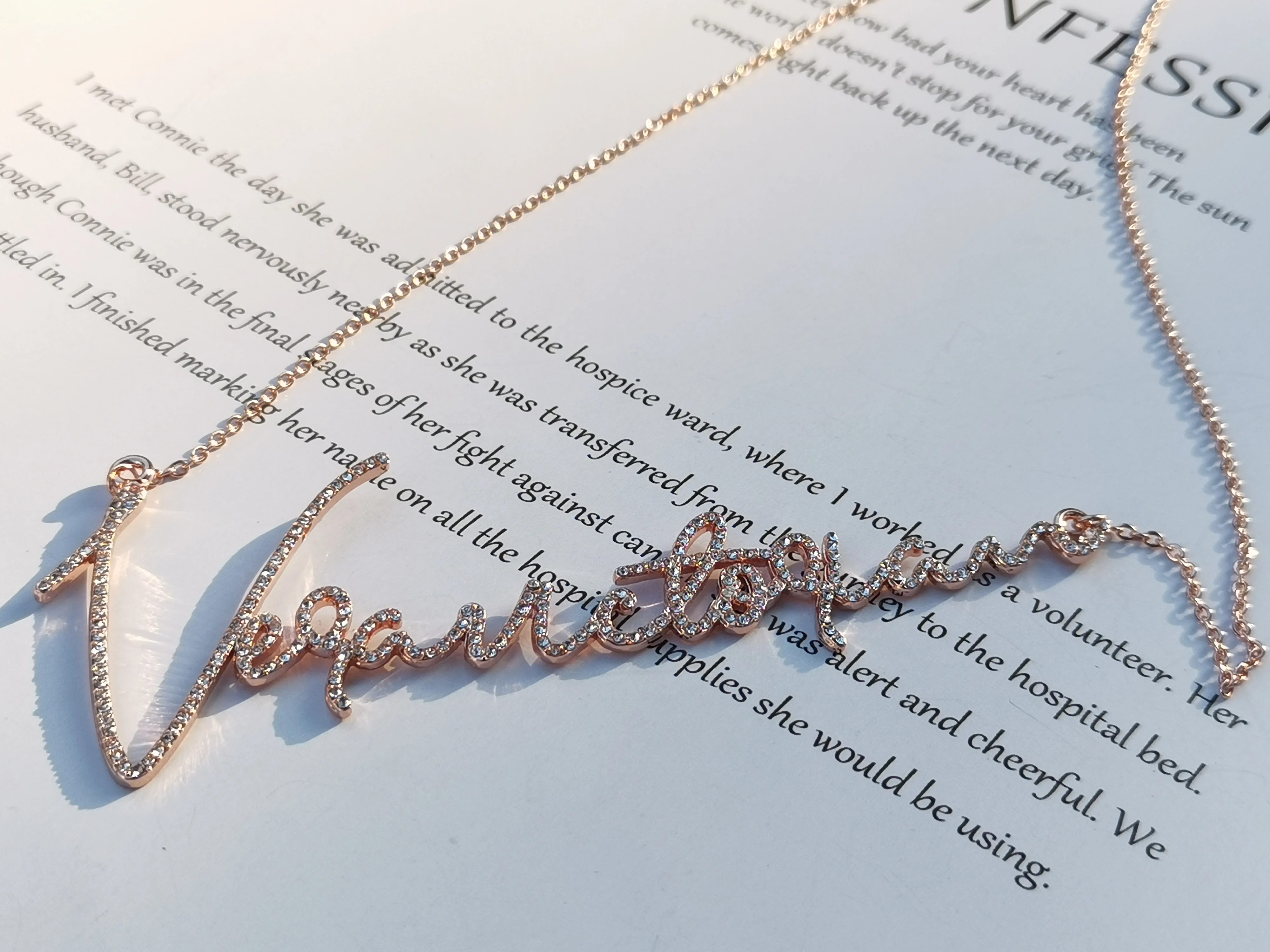 2021 New Trendy Custom Name Letters Necklaces for Women Zircon Thin Font Necklaces Personalized Name Pendant Necklaces AsGifts