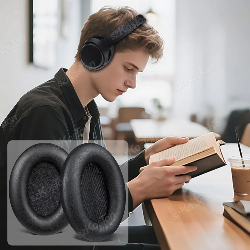Wymienne żelowe/proteinyowe nauszniki do słuchawek Sony WH-1000XM3, wysokiej jakości nauszniki z pianki memory. — zdjęcie produktu 5