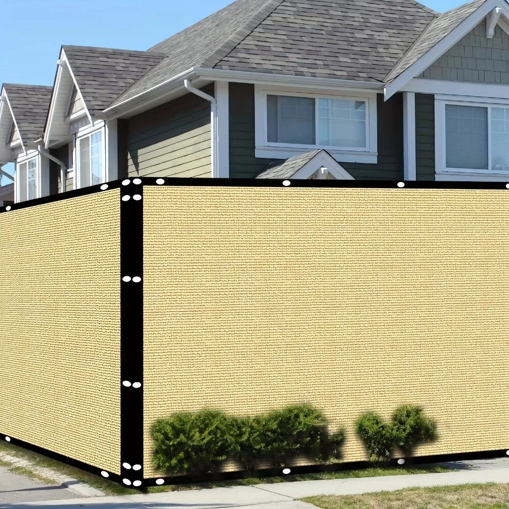 Thickened Balcony Fence Privacy Shade Screen Dust-proof Sun Protection Railing Shade Cloth Screen UV Protection with Rope