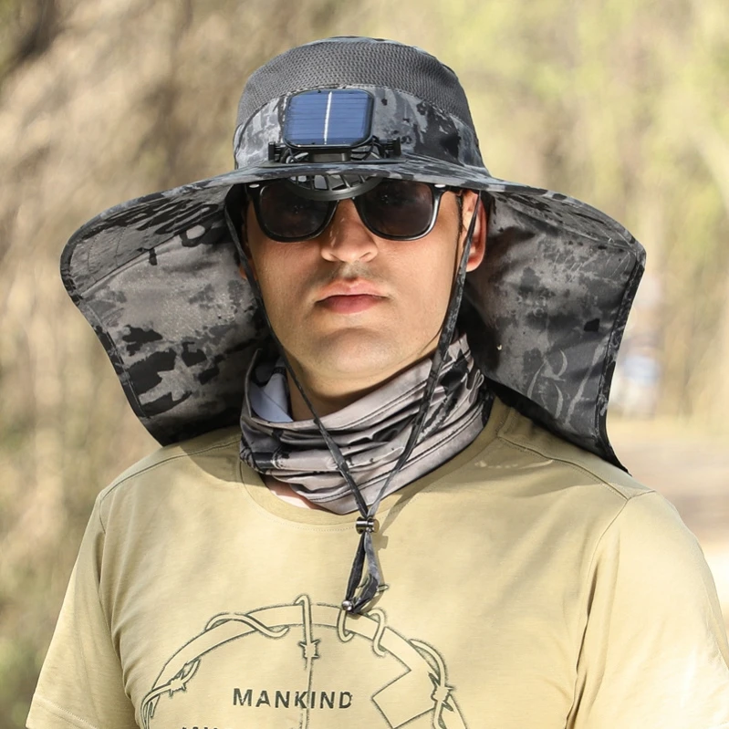 Outdoor mountaineering , male solar fan , summer , fisherman at, male sun hat