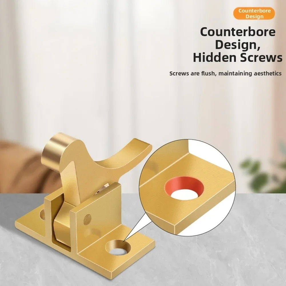 For Sliding Door And Window Spring Latch Lock Made Of Solid Brass With Concealed Screw Setup For Secure Locking