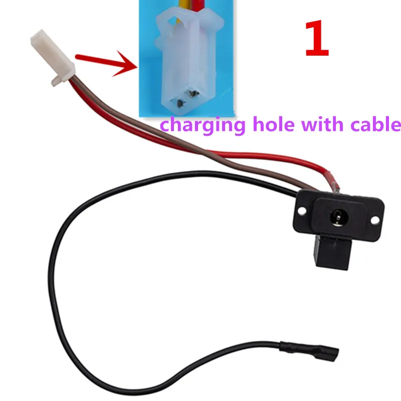 Orificio de carga para vehículo eléctrico para niños, puerto de carga redondo para niños, cargador de vehículo eléctrico, línea de tira de enchufe, 6V, 12V