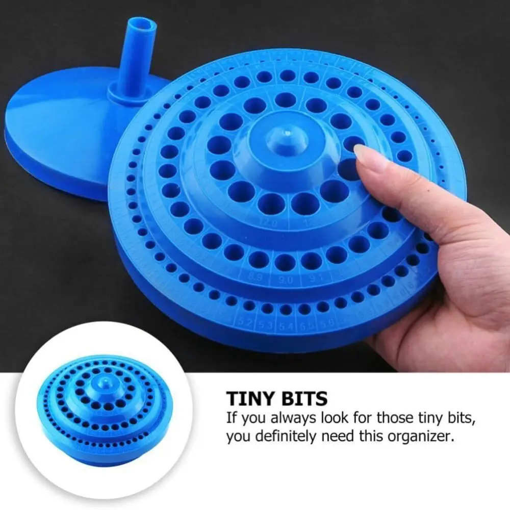 Round Shape Drill Storage Box Mandrel Drill Bench Tool Hardware Brackets 100 Holes Drill Bit Holder 1-13mm