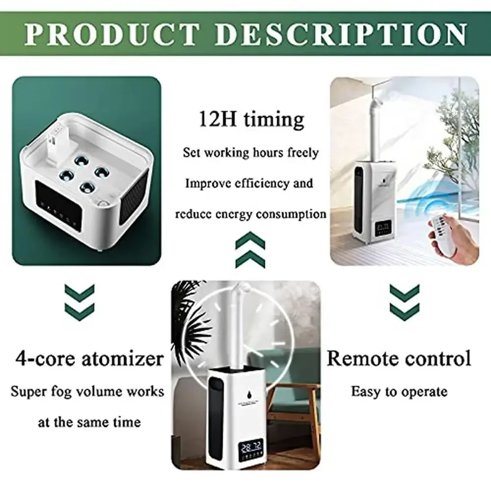 2000 مللي/ساعة مرطب مياه علوي 23.8L منزل صناعي تجاري كامل 1800 مللي/ساعة 12 ساعة وقت التشغيل 45-95% RH تحكم ذكي