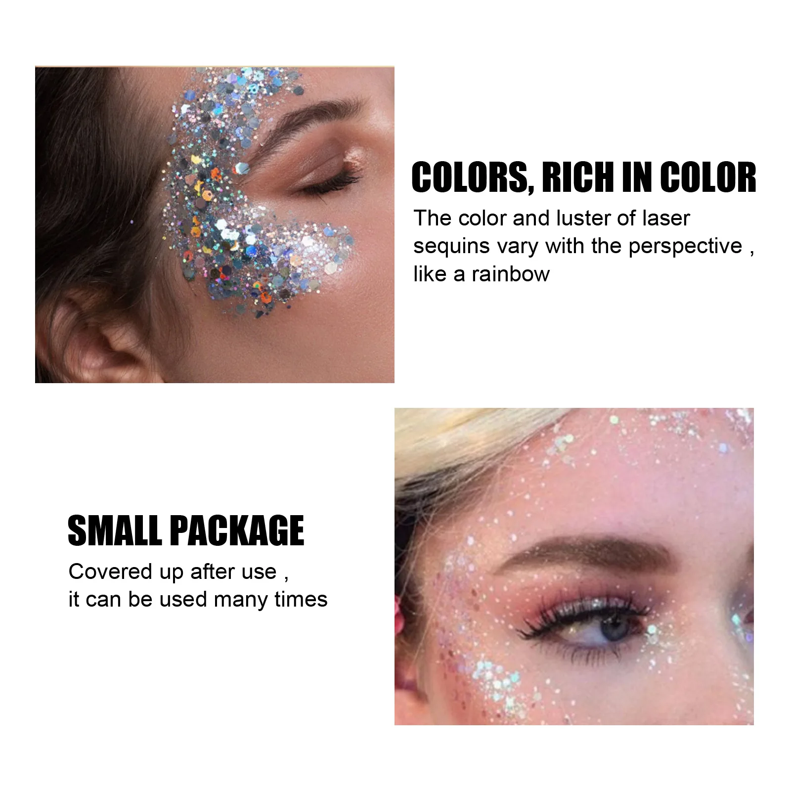 EELHOE Glitter Body Skin Gel Makeup Fish Scale Glitter Gel Glitter Stage Show makeup prop Eyeshadow