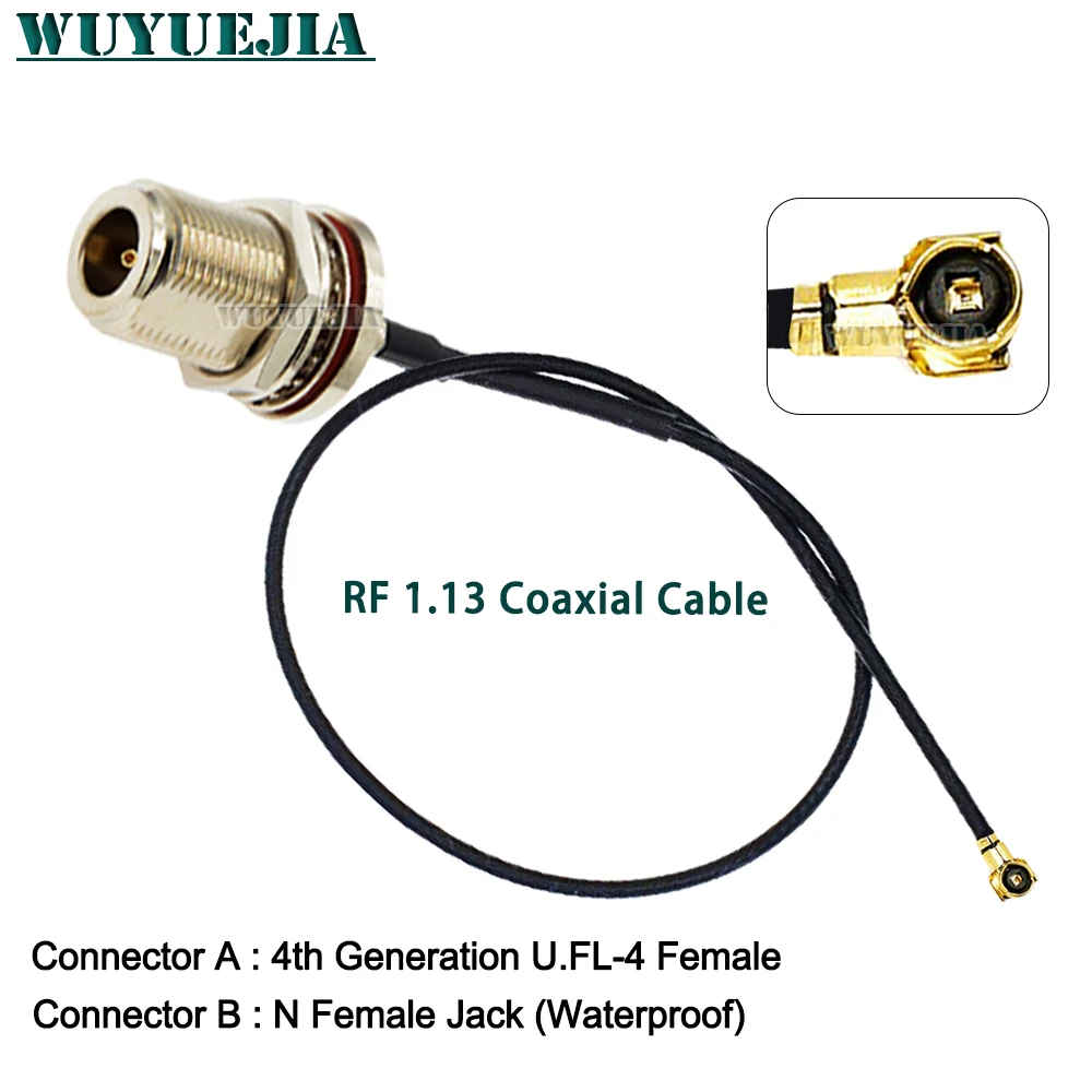 N إلى U.FL MHF-4 RF113 ضفيرة اقناع الجيل الرابع U.FL-4 أنثى إلى N موصل سالب صغير PCI WIFI WLAN هوائي تمديد كابل
