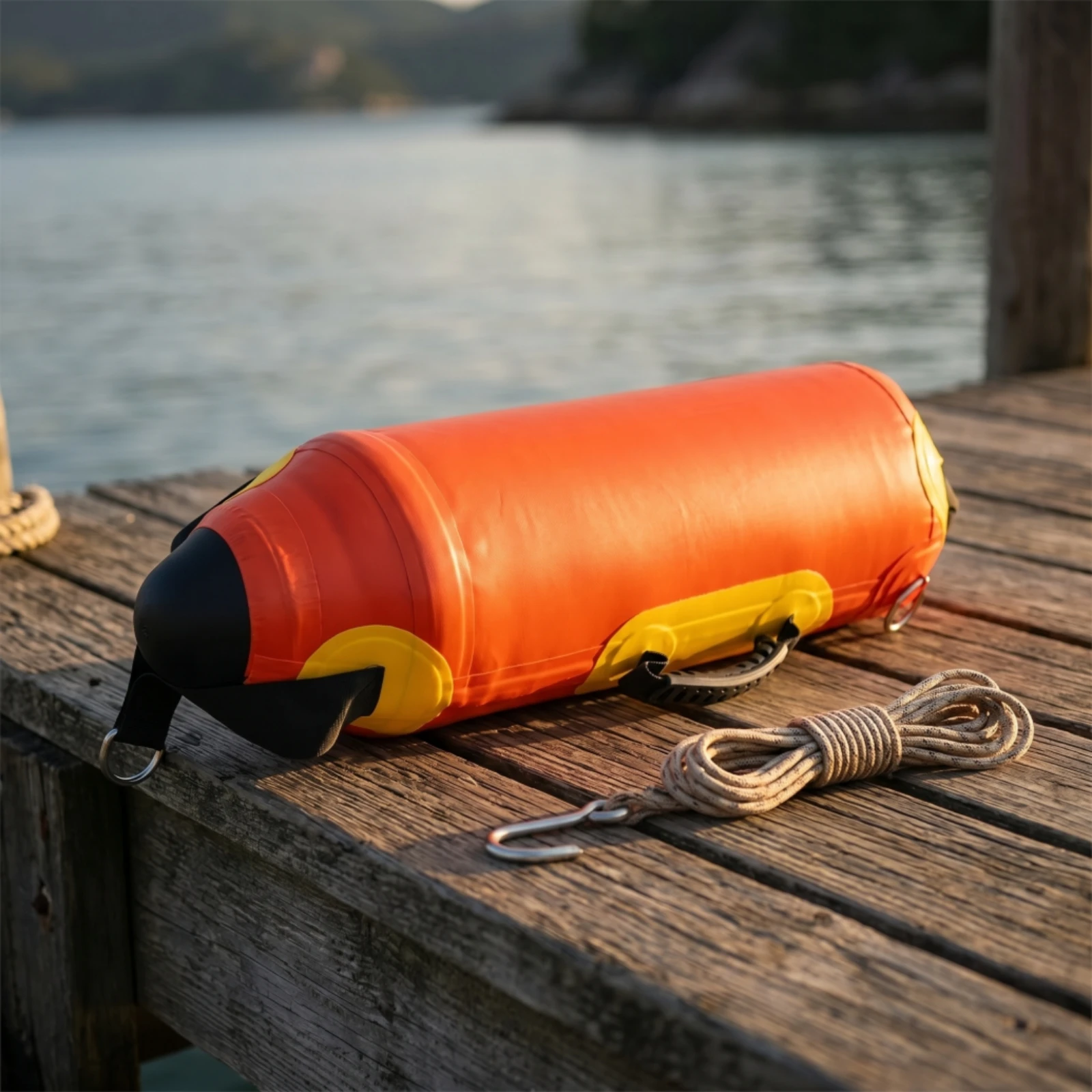 

Inflatable Buoy with Handle Bright Fishing Buoy with D-Rings Inflatable Buoy Long-Lasting Water Floats Heavy-Duty for Fishermen