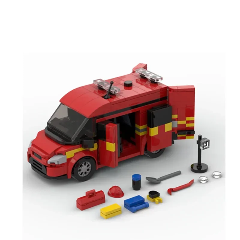 MOC-90827 Transport Truck City Fire Investigation Rescue Truck 358pcs Kids Building Block Toys DIY Christmas Gifts Birthday Gift