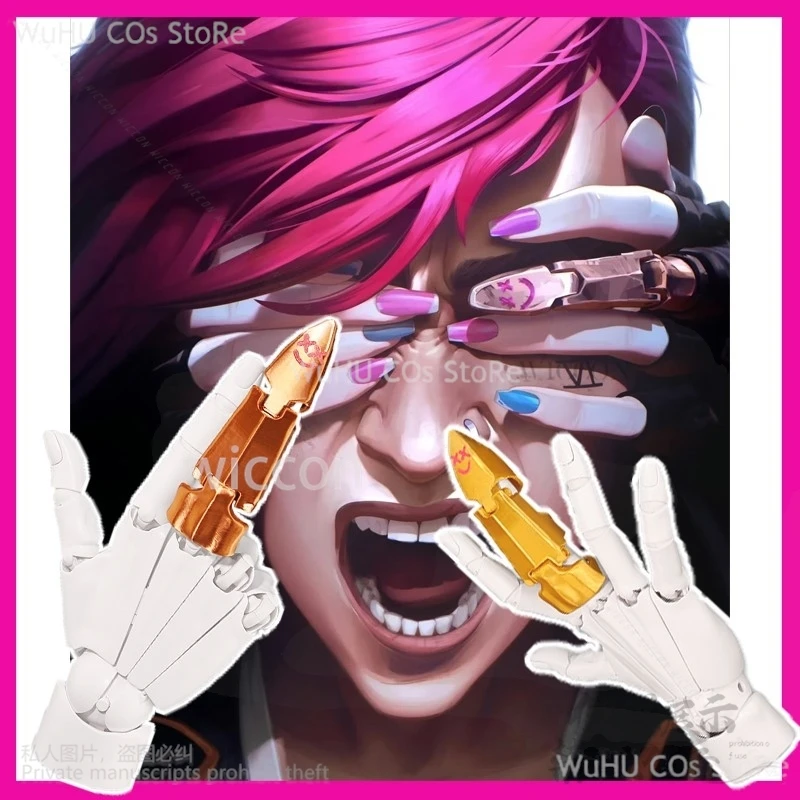 

Jinx Cosplay Anime Game LOL Arcane Movie 2 Cosplay Costume 3d Props Finger Covers Adult Outfits Halloween Carnival Customized