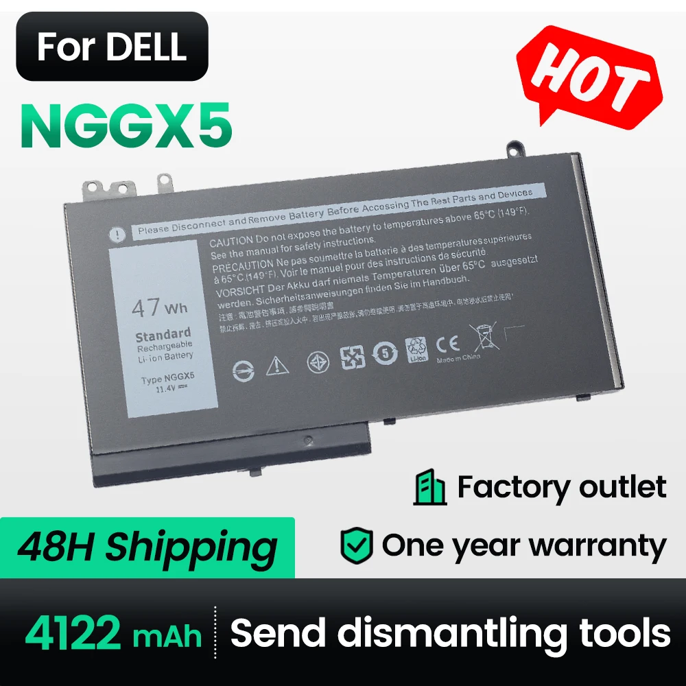 

Keyuan NGGX5 E5270 Laptop Battery E5470 For DELL Latitude E5570|M3510|JY8D6 Series 954DF|0JY8D6 battery 4122mah