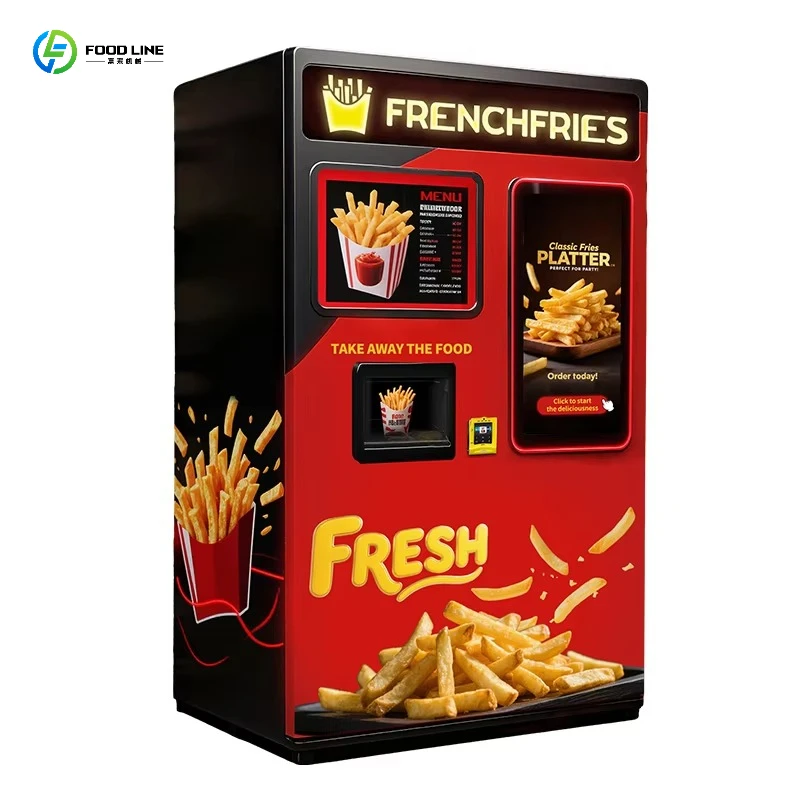 French Fries Vending Machine Fried Chicken Dispenser Hot Snack Food Cooker for Shopping Center