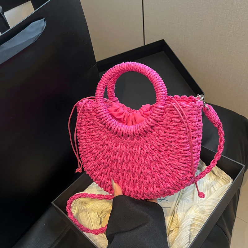 Bohemian Style Straw Handbag High Quality Multi-functional Shopping Bag Suitable For Travel and Vacation