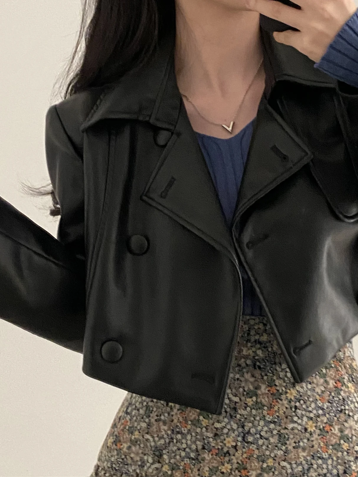 Chic ort PU cuero rompevientos abrigo coreano Sle suelta ajuste calidez mujer Faion Otoño Invierno nueva llegada Ele Splici...