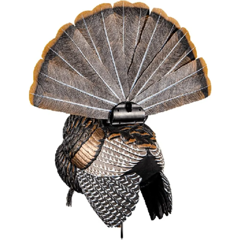 Turkey Decoy - Rugged Durable Dominant Body Standing Hunting Decoy with 2 Removable Heads & Wings, Beard, Adjustable Tail Fan