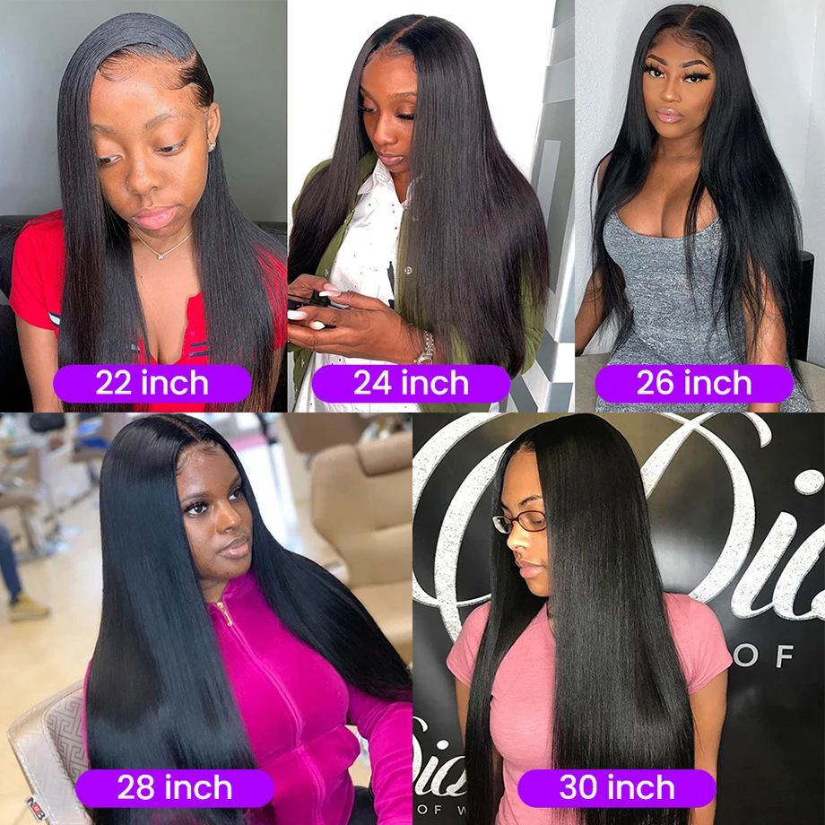 13x6 Straight Lace Front Wig 36 38 40 Inch Lace Glueless Frontal Wigs 360 Hd Transparent Human Hair Lace Front Wigs For Women