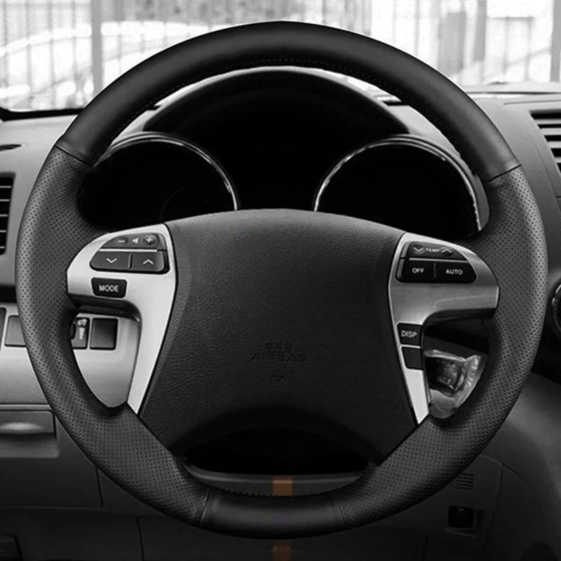 Customize Microfiber Leather Car Steering Wheel Cover For Toyota Highlander 2008-2014 Camry 2007-2011 Car Accessories Interior