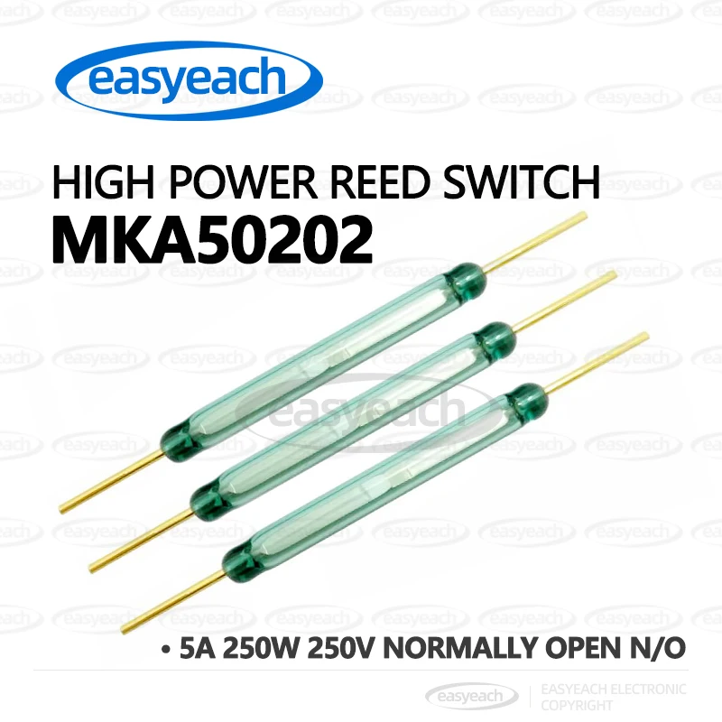 Dry Reed switch MKA-50202 normally open NumberO5mm 50 mm switch 5A 250W 250V Magnetic contact switch Induction Magnetron Sensor