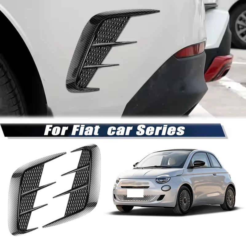 Carbon Fiber Car Fender Trim Car Sticker Shark Gills Simulation Side Intake Body Sticker Accessories For Fiat Car Series