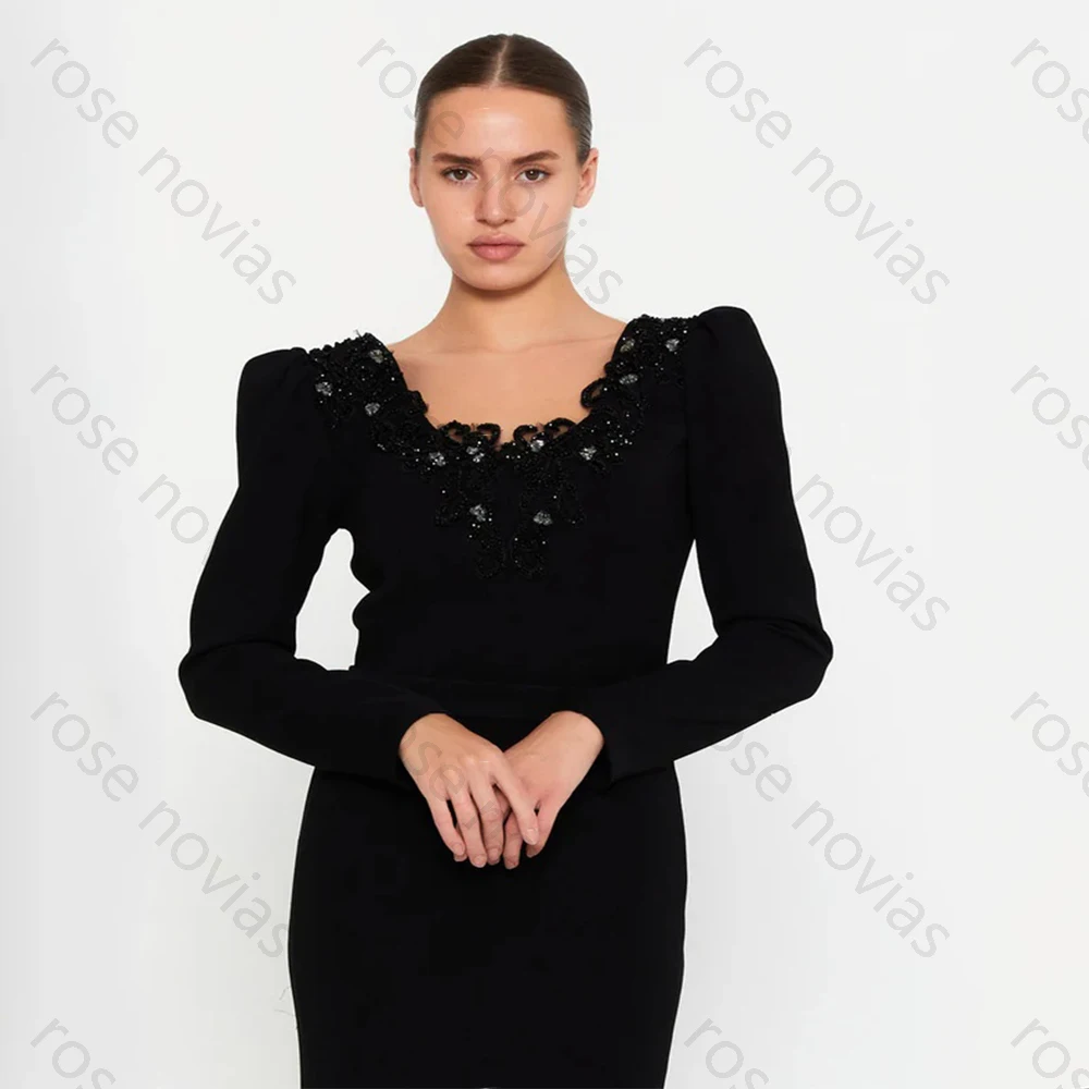 High Quality Classic Evening Jersey for Floor-Length Square Collar Prom Dress Mermaid Embroidery Vestidos De Fiesta Customized