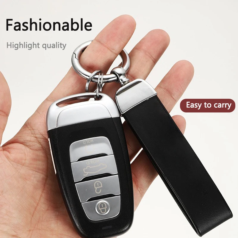 Car Pendant Decorative Key Holder Metal Leather Keychain Key Rings For Genesis G70 G80 G90 GV60 GV70 GV80 EV BH Auto Accessories