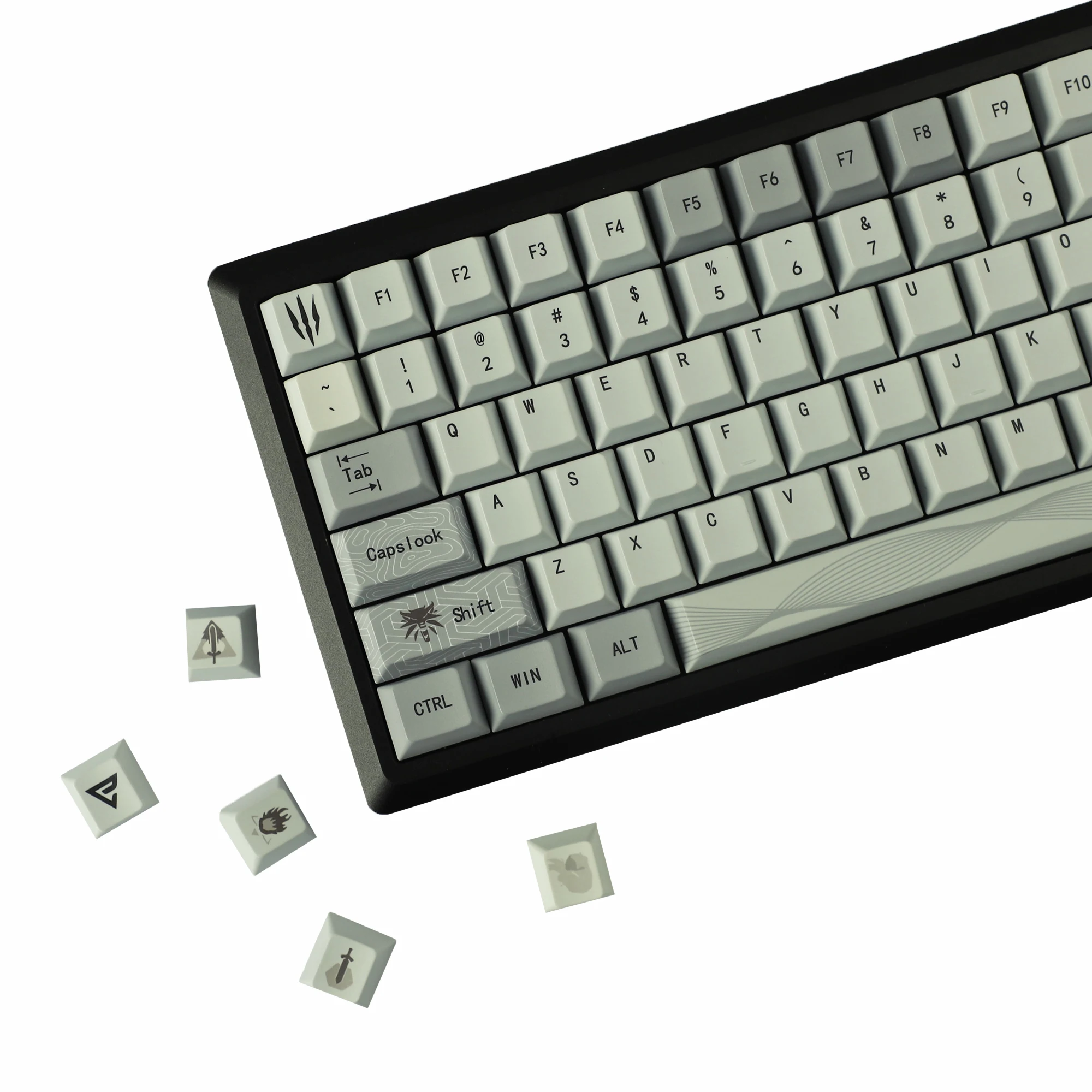 YMDK 134 Keys Wild Hunt Theme PBT Top Print Cherry Profile Dye Sublimation Custom Keycaps for MX Mechanical Keyboard