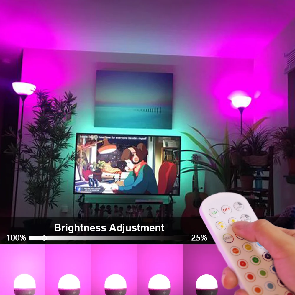 RGB LED ضوء لمبة USB 5 فولت شحن الذكية التحكم عن بعد عكس الضوء لغرفة النوم السرير غرفة المعيشة بار تركيبات الإضاءة LED